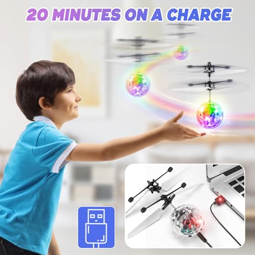 RC fliegender Ball Mini Drohne, ferngesteuert mit LED-Lichtern, Infrarot-Induktionsball, Fernbedienung, fliegendes Spielzeug für Kinder
