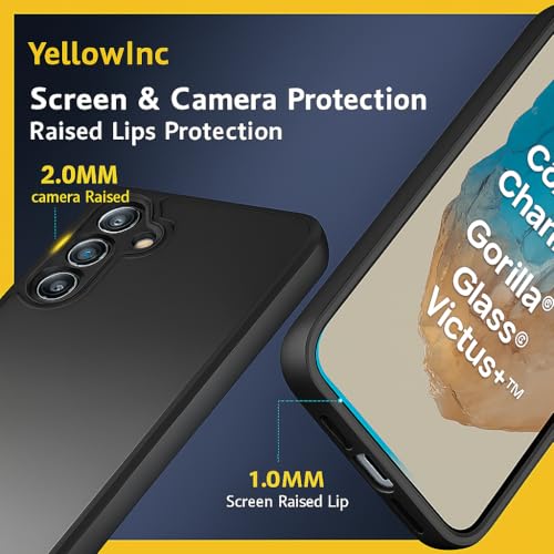 Image of Hybrid Clear Case for Samsung Galaxy M36 / F36 5G, Hard PC+TPU Shockproof, Anti-Yellowing Cover with Camera Protection (Transparent Black)