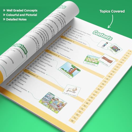 Image of Woodsnipe English Grammar and Writing Skills Book for Class 4, Age 9 to 10 Years| Practical Lessons, Multiple Type Questions to help Reading, Writing, Mastering Language Skills| Includes Answer Keys