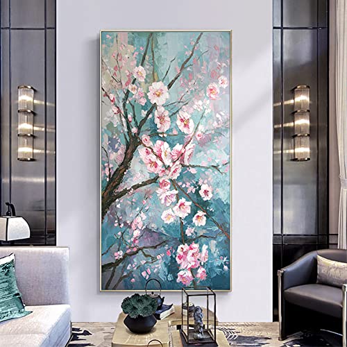Toile fleur 3D peinture abstraite moderne au couteau pour décoration murale de salon et café