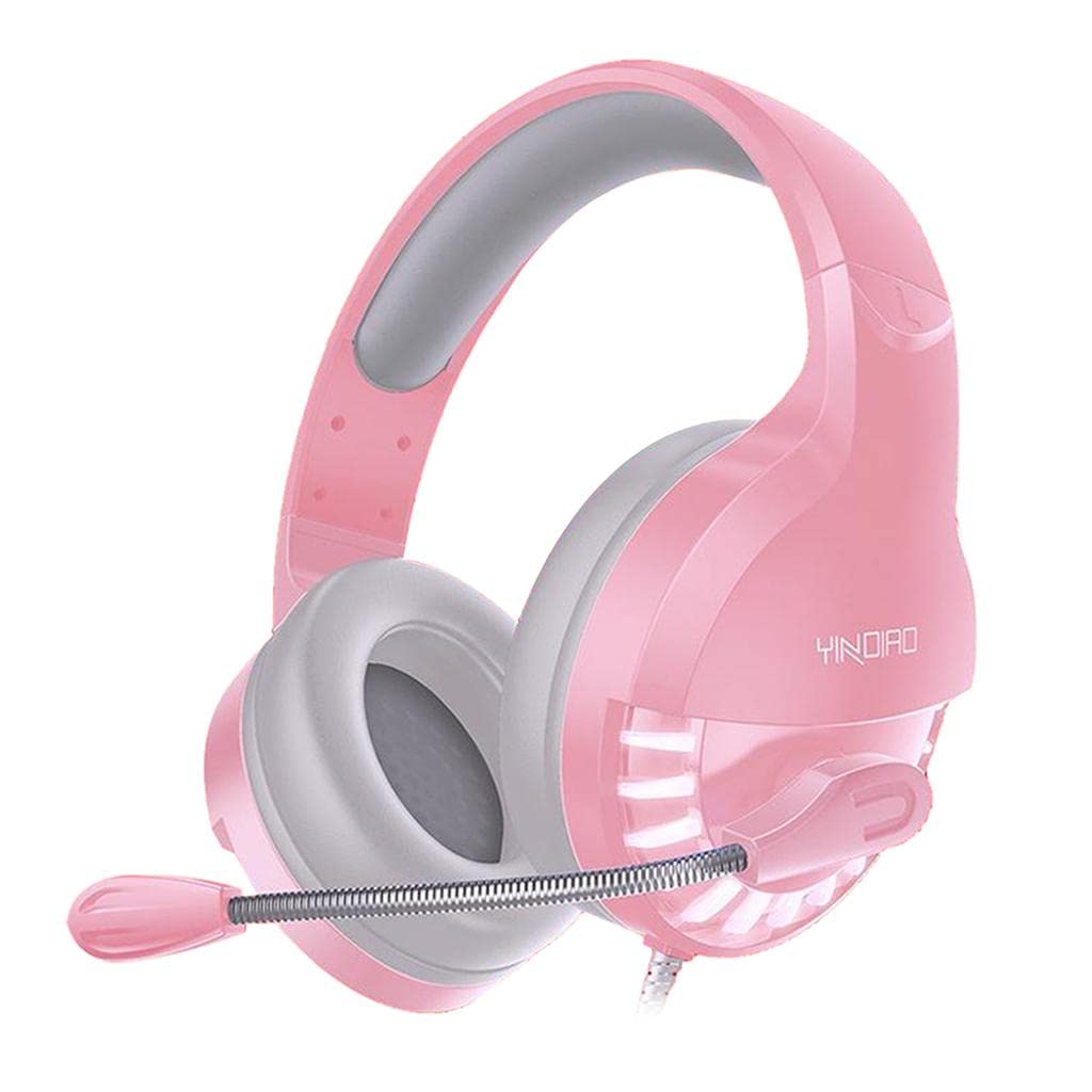 stereo pc gaming headset headphones online chatting with microphone pink a| headphones| portable audio & |consumer electronics