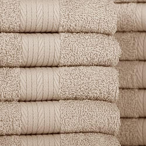 Vista 3 de Paquete de 10 paños de lavado con certificación Oeko Tex de 21.16 ozm, 100% algodón, suaves, absorbentes, duraderos y lavables a máquina, ideales