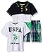 U.S. Polo Assn. Baby Boys' 3 Piece Color Block Shirt, T-Shirt, and Plaid Short Set