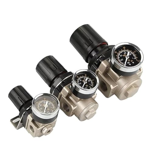 KXIWLUFV AR2000-02 AR3000-03 AR4000-04 AR5000-06 Thread 1/4"" Pneumatic Air Pressure Regulator Oil-water Separator Reducing Valve(AR2000-02 PC8)