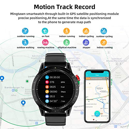 Smart Watch Fitness Tracker with Blood Pressure Heart Rate Sleep Monitor Multisport GPS Running Watch for Man Woman, Smartwatch for Android iOS Phone Full-Screen Touch IP68 Waterproof Watch
