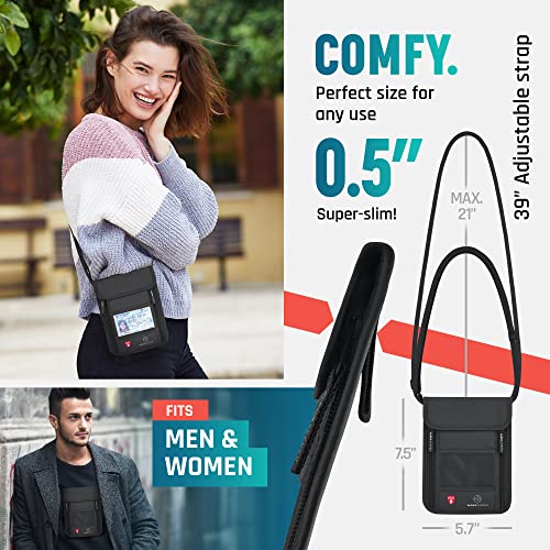Image of Neck Wallet, Travel Pouch For Passport Holder And Documents, Travel Neck Wallet For Traveling Women
