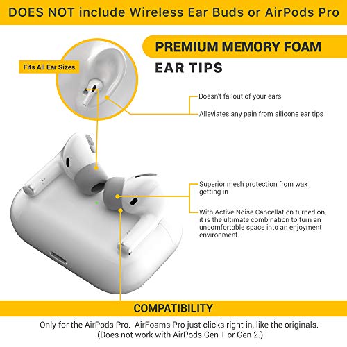 image for CharJenPro AirFoams Pro: Premium Memory Foam Ear Tips for AirPods Pro.