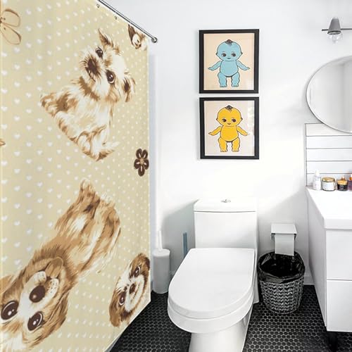 Rideau de douche rétro polyester imperméable salle de bain 152x183cm 12 crochets - 6