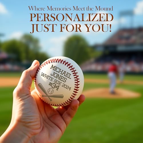 Image of Personalized Baseball Ball with Custom Name, Engraved Ball, Personalized Baseball Gifts for Team, Coach, Player, Senior, Custom Award Trophy, Engraved Gift Thank You Coach