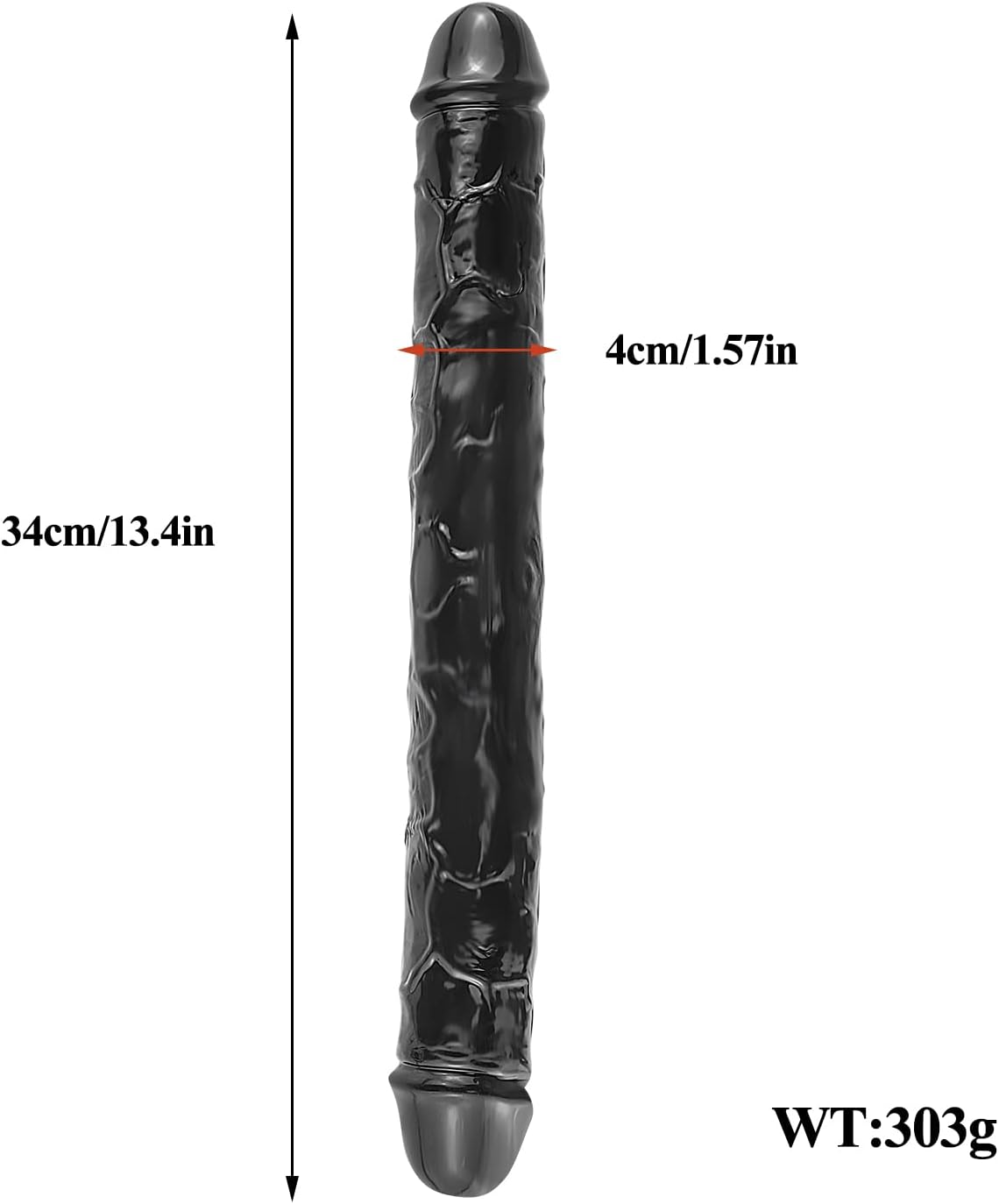 13.4x1.5 in Double-Ended Dildo,Flexible Long Black Dildo Adult Sex Toys for Lesbian Women