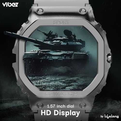 Image of Vibez Vintage Luxury Smart Watch for Women&Men with 1.57 inch Tft Hd Display,Metal Straps,Health Monitoring,Bluetooth Calling Smartwatch,Ip67,Sports Mode,Unisex Smartwatch for Men&Women (Silver)