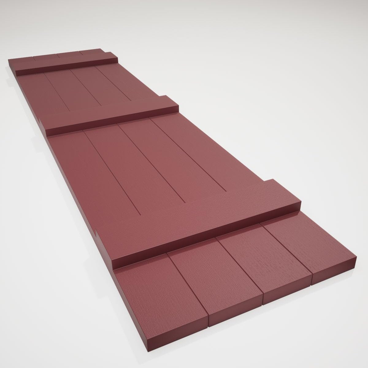 14"W x 67"H EverColor Joined Board-n-Batten Exterior Viny Shutters, w/Installation Shutter-Lok's & Matching Screws (Per Pair), Wineberry