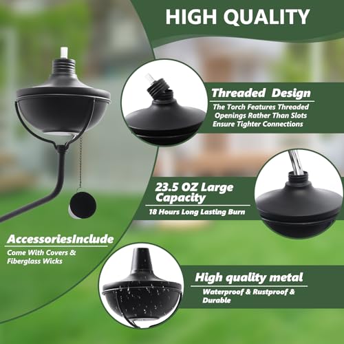 Antorchas de citronela para decorar el jardín con 6 linternas de metal de pared de 23 oz 3