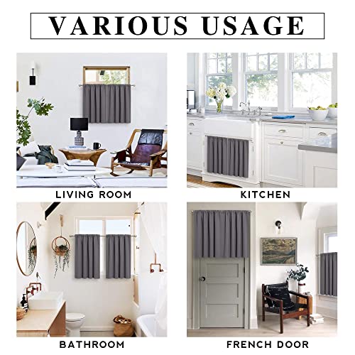 Ryb Home USRYBRPTIER2-4236B01 Short Curtains Gray Half Window Curtains For Bedroom, Privacy Curtain Tiers For Windows, Energy Saving Curtain Tiers For Bathroom Shades, Wide 42 X Long 36 Inches Per Panel thumb #6