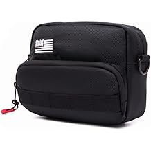 Universal Motorcycle Bag - American Flag Tool Bag, Harley Softail Dyna Sportster Accessory, Black Sissy Bar Front Storage