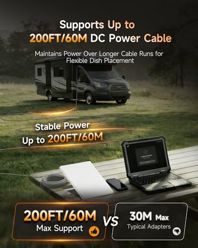 Image of Starlink Mini Car Power Adapter, 12V-24V to 30V DC Step Up Converter, 60W Stable Output, Supports 200FT DC Cable Run, Aluminum Alloy Car Charger for RV Camping Truck Boat