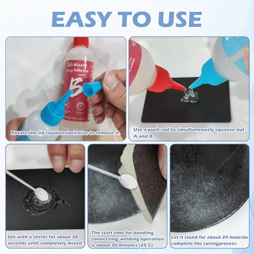 Image of 30 Minute Epoxy Glue 7.6 fl oz, Fast Cure Clear 2 Part Epoxy Adhesive | Tough Durable Clear Epoxi Adhesives Fast Repair, 2 Part Epoxy Glue Quick Cure Clear for Metal, Wood, Plastic, Glass, Cerami
