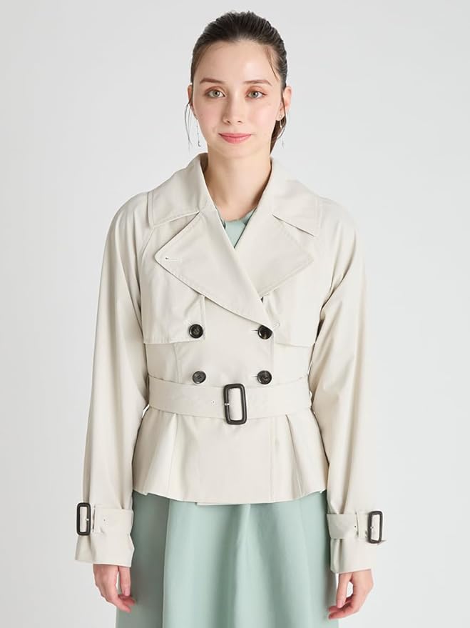 【新品未使用】CELFORD♪ペプラムトレンチショートコート IVR 36 Amazon.co.jp: [セルフォード] ペプラムトレンチショートコート