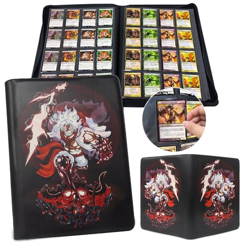 Trading Card Binder for One Piece Cards,16 Pocket with 32 Sleeves up to 1024 Cards One Piece TCG Card Binder,Waterproof Card Storage Book with Sleeves,One Piece for Card Display Case