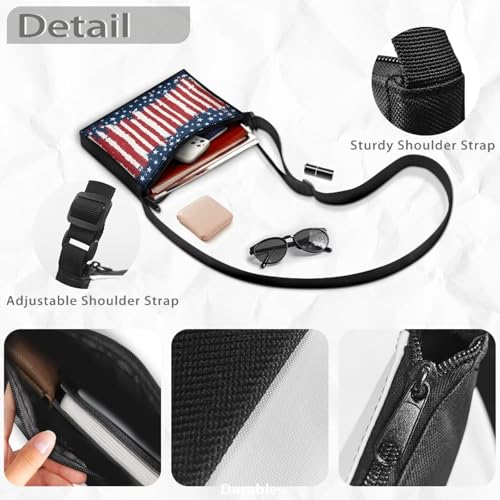 Bolso bandolera pequeño para mujer y hombre, bolso transversal ajustable con cierre de cremallera, bolso moderno tipo sling para viaje y deporte miniatura 7