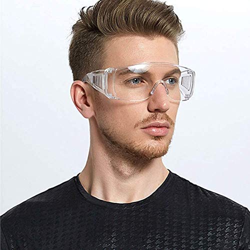 Lunettes de Protection, Anti-éclaboussures sécurité Lunettes de Protection Respirantes Anti poussière pour Unisexe (Noir)