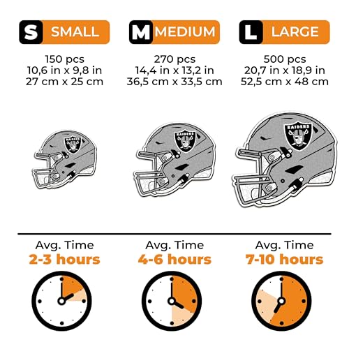 Iconic Puzzles, Las Vegas Raiders Helmet, Wooden Puzzle officially licensed NFL, 100% sustainable - Image 4