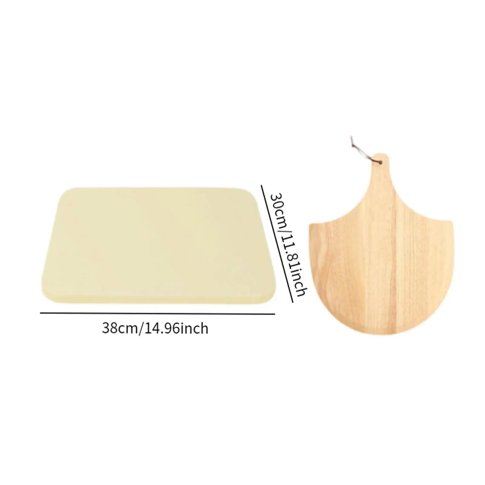 Pizzastein Pizzastein und Holzgriff-Schälset for Backofen, Grill, Zuhause, Backen, rechteckig, Cordierit, Küchen- Kochutensilien