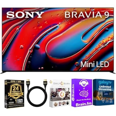 Sony BRAVIA?9 Mini LED QLED 4K HDR Google TV Bundle ? XR?Backlight Master Drive, Dolby Vision, 120Hz VRR w/ 24 Month CPS Protection Plan, UAX HDMI Cable, Streaming Bundle (75, Inches)