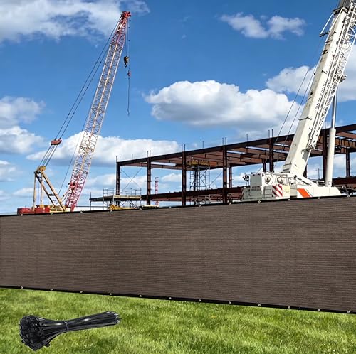 SHADESPEARE 8' x 50' Brown Fence Privacy Screen,with Bindings & Grommets,Heavy Duty for Gardens,Backyard,Patio,Tennis Court,Pool,Construction Project, We Make Custom Sizes
