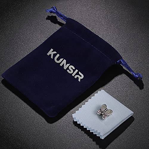 KUNSIR 925 Sterling Silver Clip-On Charm for Reflexions Mesh Bracelet Charm Bead fits Flat charm Bracelets Gift for Women（butterfly）2