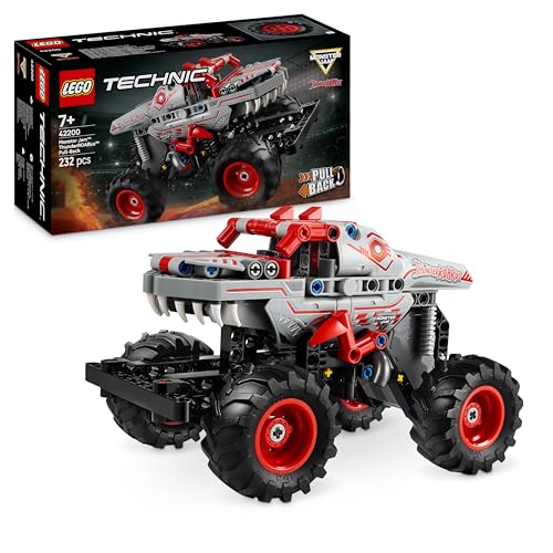 LEGO Technic Monster Jam ThunderROARus, Spielzeug-Monstertruck mit Rückziehfunktion, Bauspielzeug für Kinder, Geschenk f...
