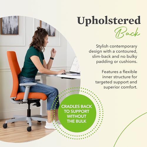 Image of HON Ignition 2.0 Ergonomic Office Chair with Adjustable Arms, Standard Synchro‑Tilt Recline, Upholstered Desk and Computer Chair for Home Office or Workstation, Titanium Frame, Indigo
