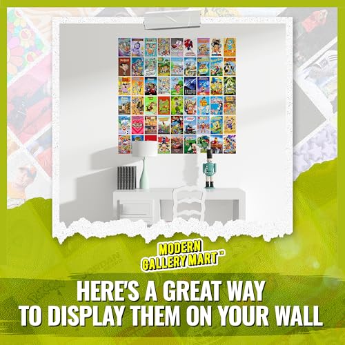Image of MODERN GALLERY MART Pack of 54 Cartoon Wall Collage Kit Posters - 4 x 6 Inches Posters for Wall Decoration - Wall Art For Bedroom, Office, Living room, Dorm room - Glue Dots Included