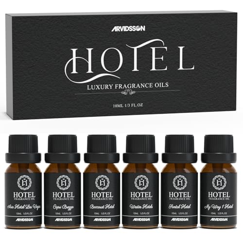 ARVIDSSON Hotel Diffuser Oil Gift Set - Inspired by 5 Star Hotel Scents - Luxury Hotel Essential Oils for Diffuser and Crafting Premium Fragrance Oil Set 6 x 10 mL 0.34 fl oz