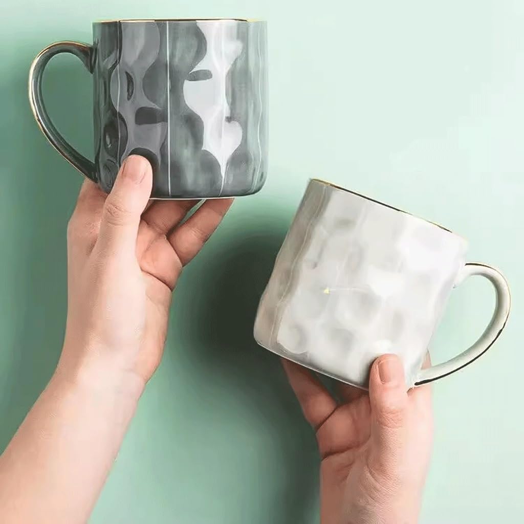 Tazza di Vetro, Tazza da tè, Tazza da caffè in Vetro, Tazza di Ceramica Tazza per Acqua per Coppie in casa Tazza da caffè per Ufficio per Ragazze Tazza da Bere per Ragazzi (A)