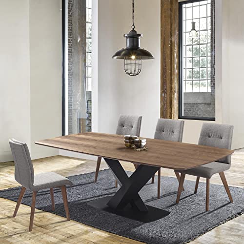 Armen Living Everett Dining Table, Matte Black, 87 X 30 X 43.5 #TOP4