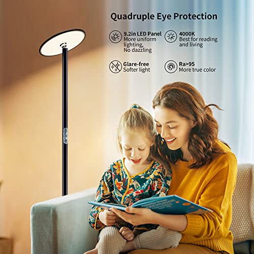 Chiphy Led Floor Lamp, All Metal Standing Lamp, 5-Years Warranty, 40W/2400Lm Super Bright Light, 69" Tall/ 4 Heights Adjustable Floor Lamp For Living Room/Bedroom/Reading/Sewing #TOP4