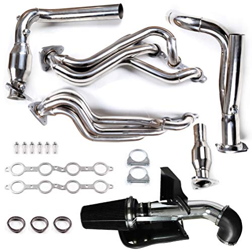 4\" Cold Air Intake System with Heat Shield Exhaust Manifold Fits for 99-05 Chevrolet Silverado 1500 4.8L 5.3L 00-04 Chevrolet Suburban 1500 5.3L Tahoe 4.8L 5.3L 00 Chevrolet Tahoe 5.7L