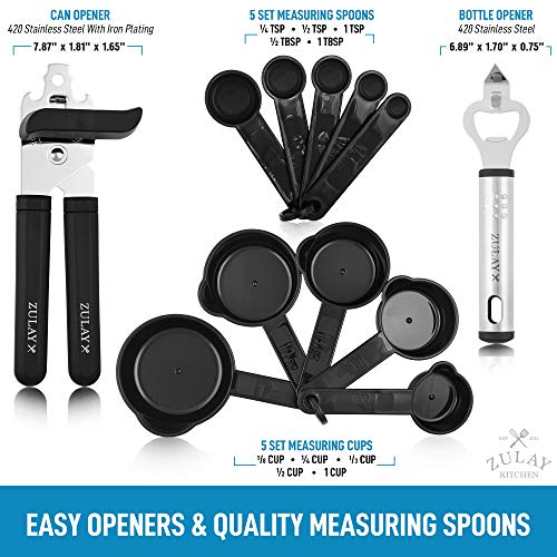 Zulay 23 Piece Nylon Kitchen Utensils Nylon & Stainless Steel Cooking Utensils Set - Best Kitchen Tools Of Flexible Non-Stick Kitchen Utensils For Cooking #TOP4