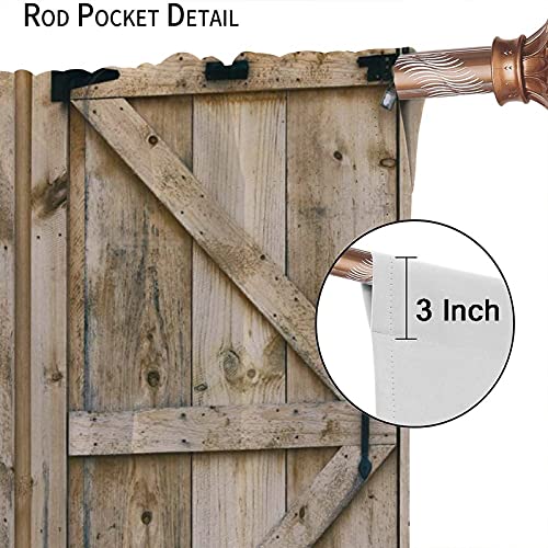 Gy Rustic Curtains Traditional Wooden Timber Door With Vertical And Planks Farmhouse Antique Photograph Living Room Bedroom Window Drapes 85X85Inch(214X214Cm) #TOP4