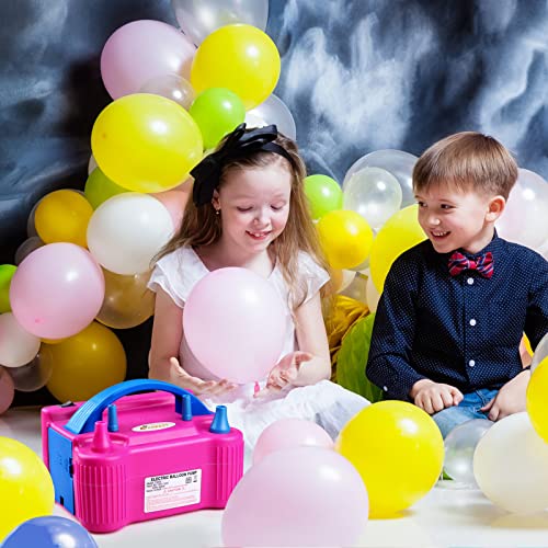 95Pcs Electric Balloon Pump Set, Balloon Inflator Blower With Birthday Party Balloons, Portable Dual Nozzle 110V 600W, Led Lights Decoration Accessory For Birthday Party Wedding Festival Air Pump #TOP7