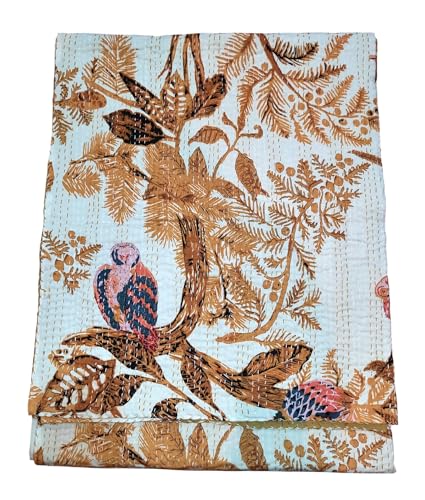 Arprani coperte floreali vintage per letto, trapunte 100% cotone full size, trapunte indiane kantha king size, coperte fatte a mano dall'India