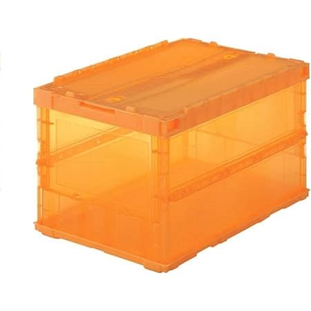 Amazon Trusco トラスコ 薄型折りたたみコンテナスケル 50lロックフタ付 オレンジ Tsk C50b Or Diy 工具 ガーデン