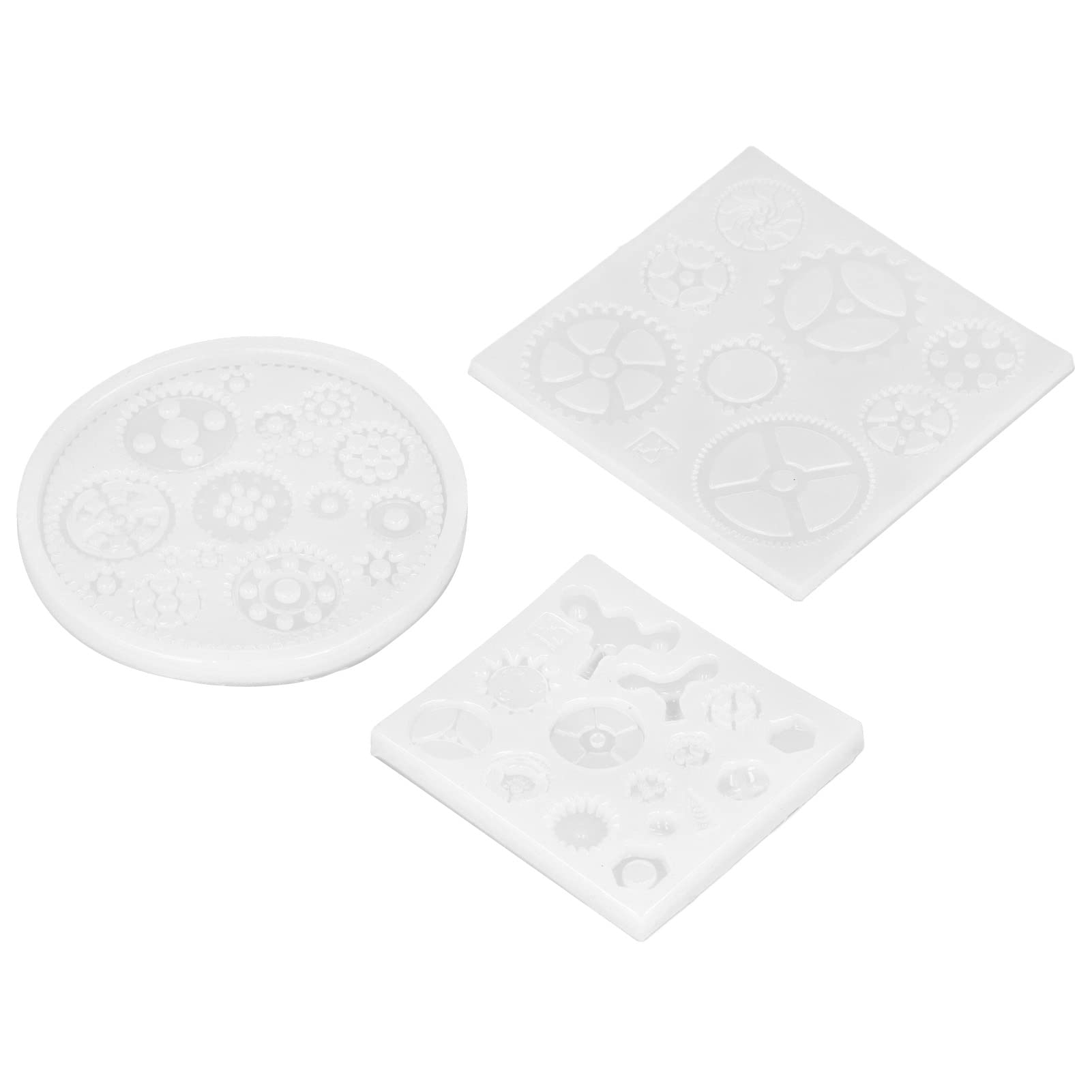 Gear Silicone Form Industrial Punk Style Mirror Flash Handwork Craft, Steampunk Gears Silicone Frame for Clay Decoration