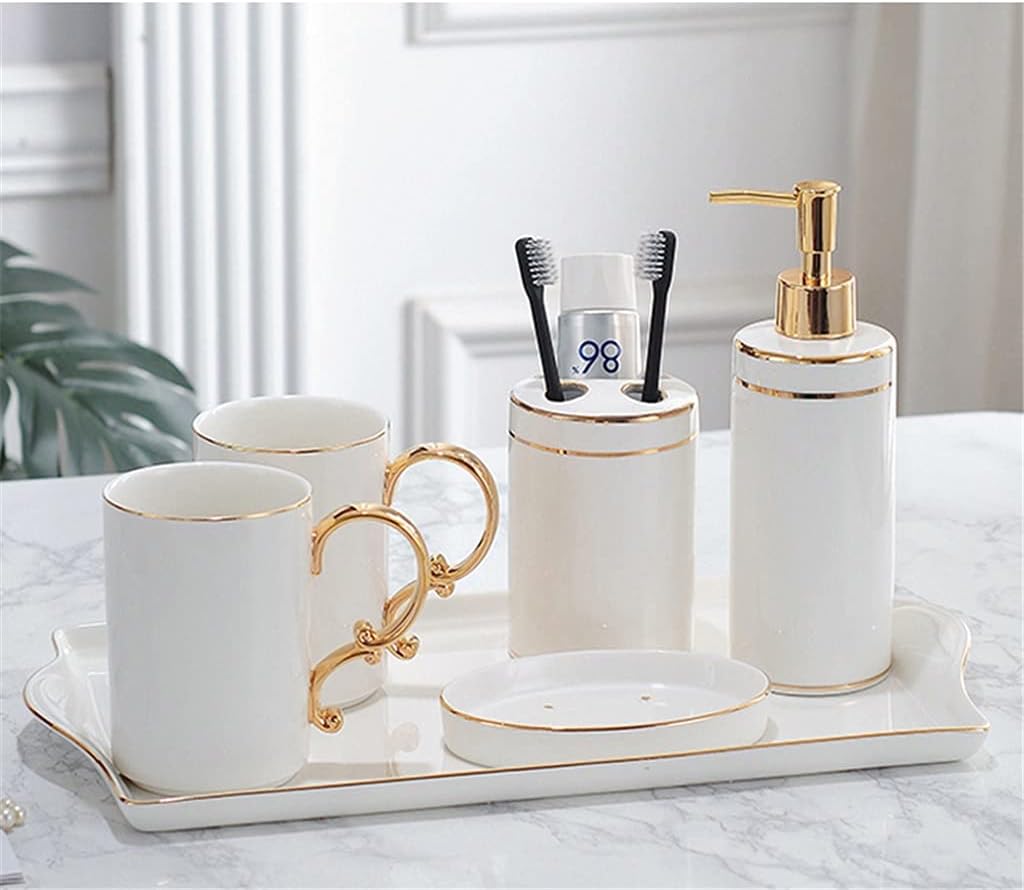 Nordic Bathroom Six-Piece Wash Set Brushing Teeth Cup Ceramic Supplies European