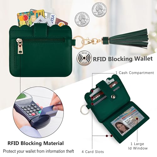 Image of Wristlet Wallet for Women with Keychain - RFID Card Holder Small Wallet Wristlet with Key Ring
