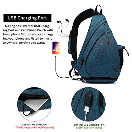 Tudequ Sling Bag Crossbody Sling Backpack + Fanny Pack Waist Packs For Women Men, Water Resistant, Adjustable Strap, Suitable For Workout Traveling Casual Running Hiking Cycling #TOP4