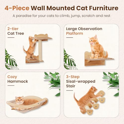 Mueble de pared para gatos PETSITE 4 piezas miniatura 5