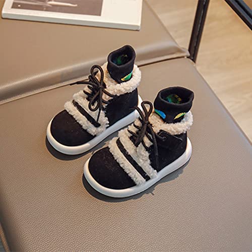 Baby School Boots Fashion Winter Children Boots Boys Girls Flat Ankle Boots Lace Up High Top Cotton Wool For Warmth2