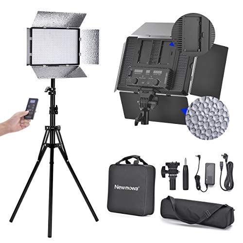 Newmowa 600 LED Video Lighting Kit, Soft LED Panel with LCD Screen and 2.4G Wireless Remote for Studio, YouTube, Photography, Video Shooting, CRI 95+, with Adjustable Color Temperature and Brightness